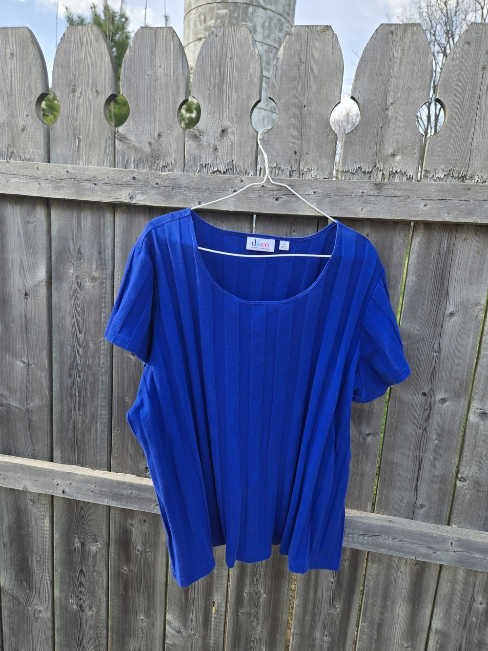 Denim&Co Bold Blue Scoop Neck Short Sleeve Tee